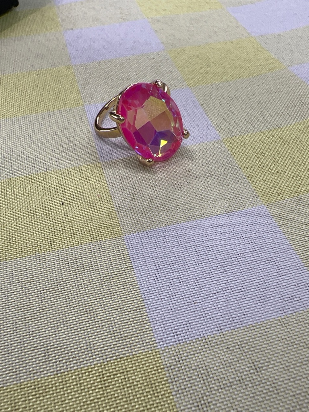 AB Fuchsia Iridescent Cocktail Ring